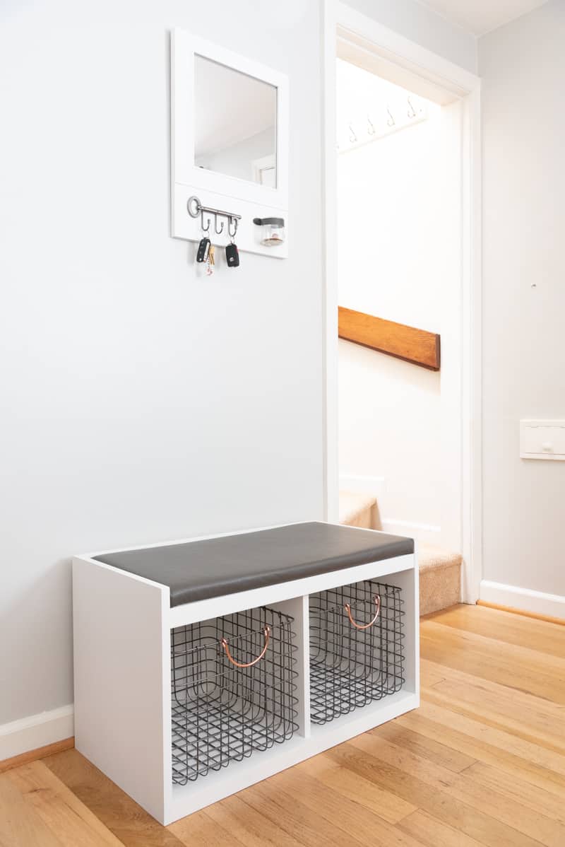 Entryway bench with mirror and hooks sale