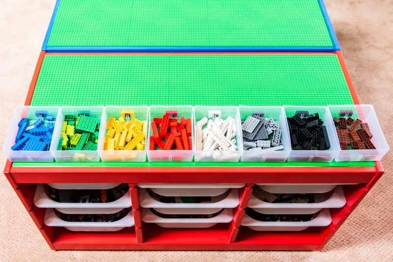 IKEA Lego table with bins