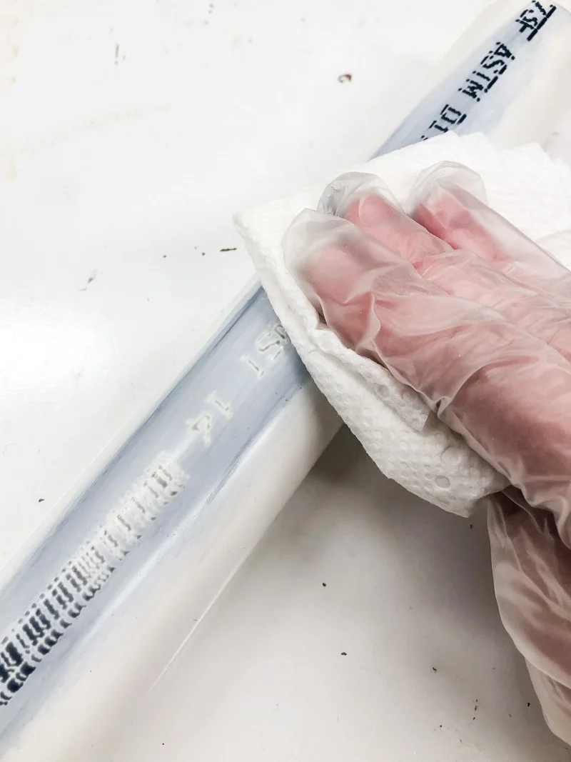 cleaning ink off PVC pipe with acetone