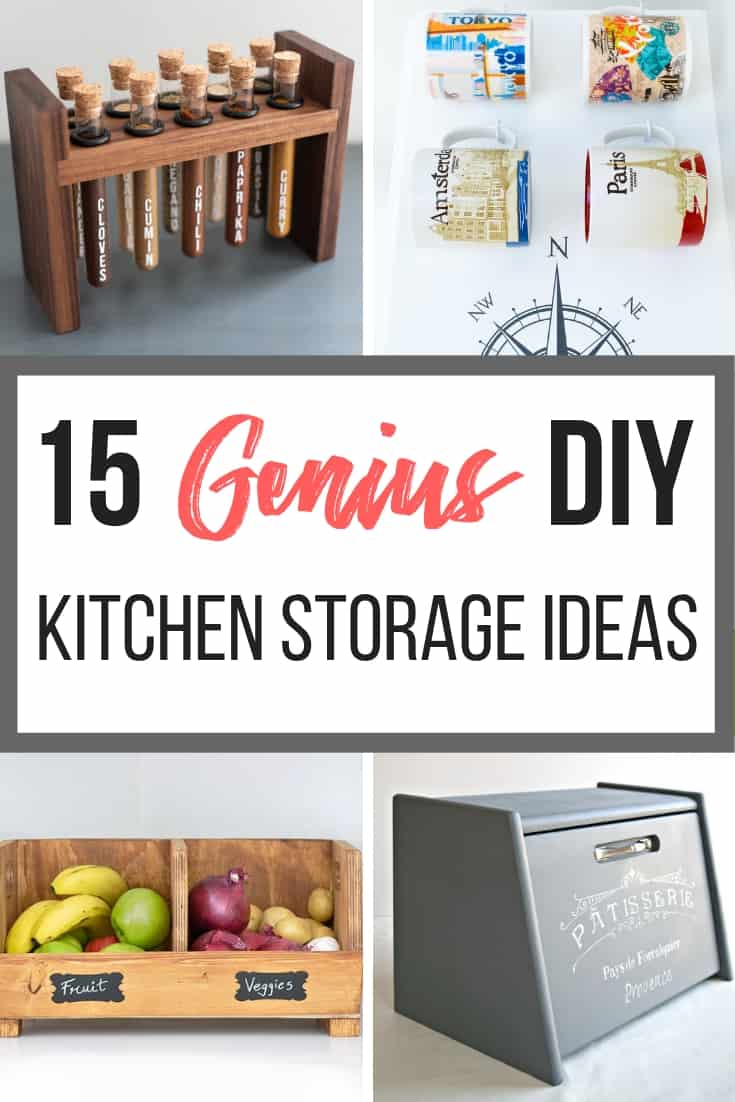 collage of kitchen storage ideas