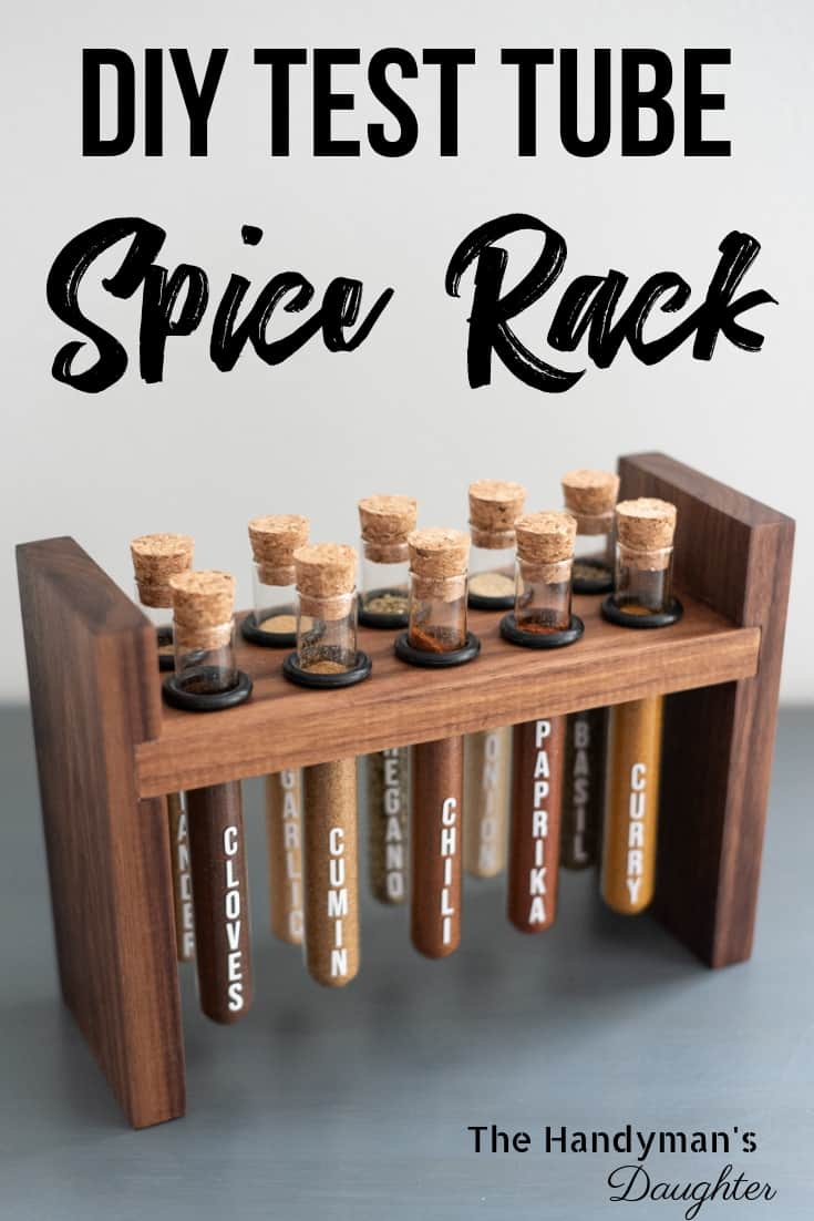 DIY test tube spice rack