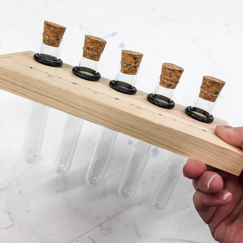 testing idea for DIY spice rack with test tubes