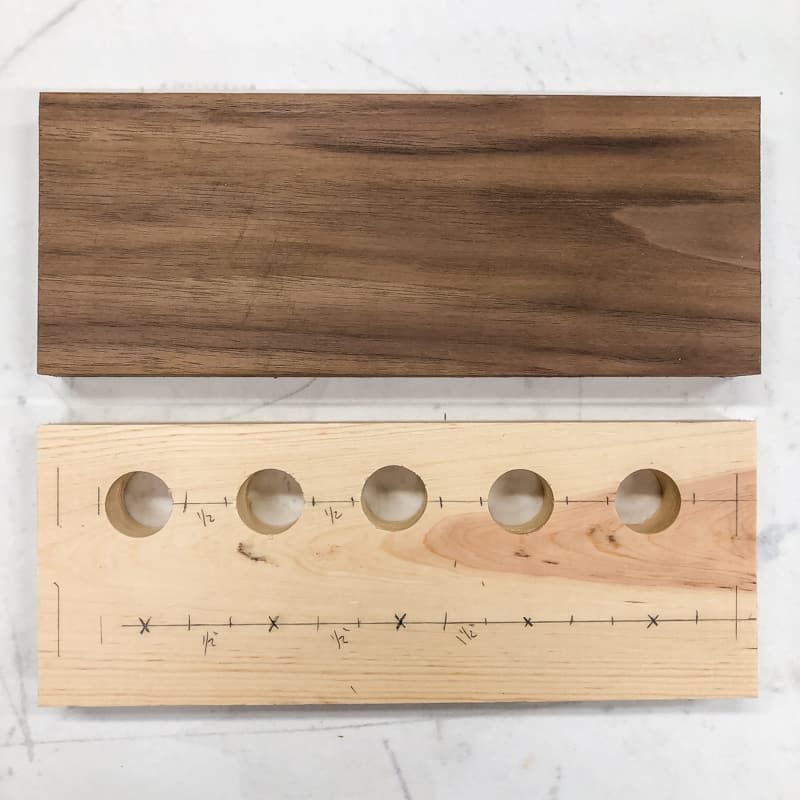 test board and walnut board for DIY spice rack