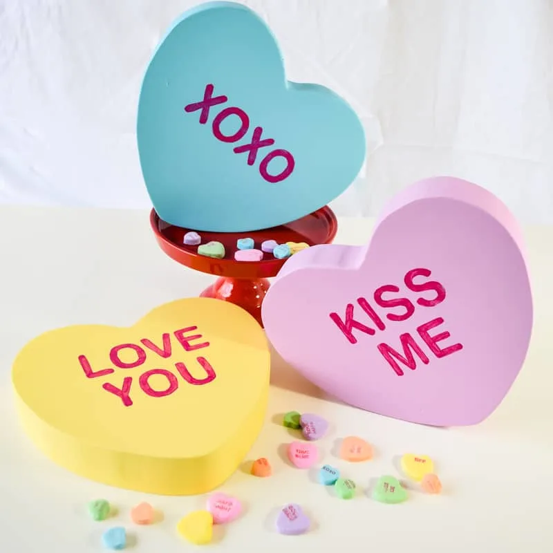 giant wooden conversation hearts
