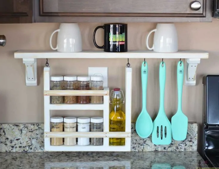 DIY Wood Countertop Spice Rack for the Kitchen