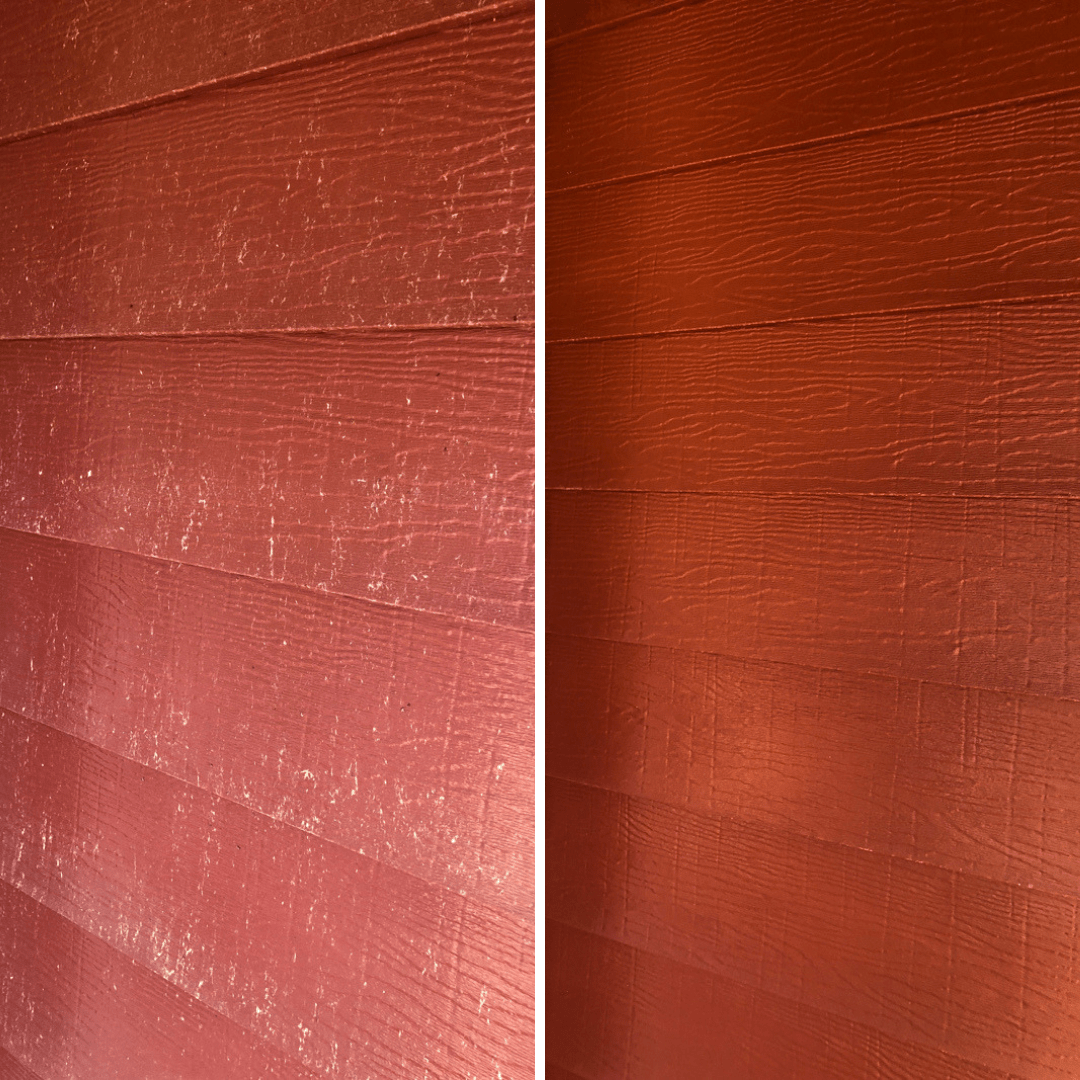 aluminum siding before and after cleaning