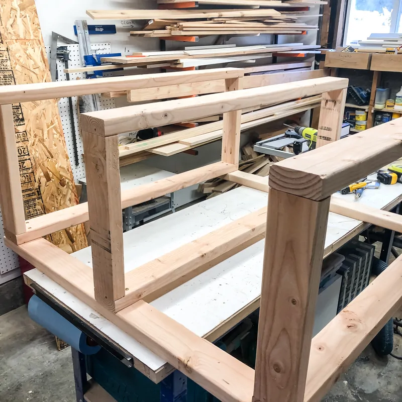 DIY garage shelves frame complete