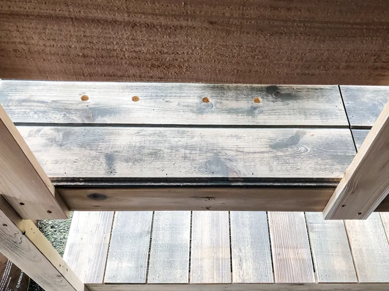 back of potting bench