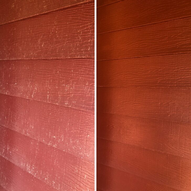 before and after aluminum siding cleaning