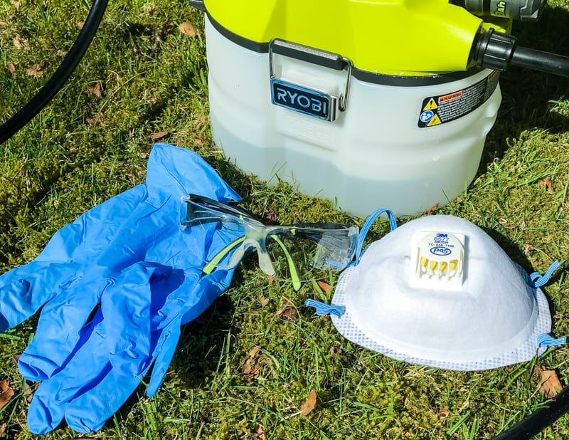 safety gear for use with chemical sprayer