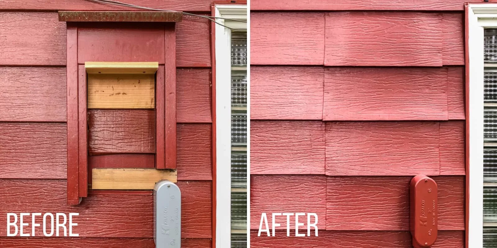 before and after of aluminum siding repair