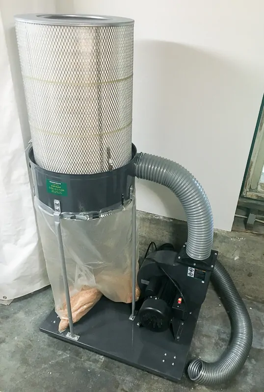 2 HP dust collector from Harbor Freight with 0.5 micron canister filter