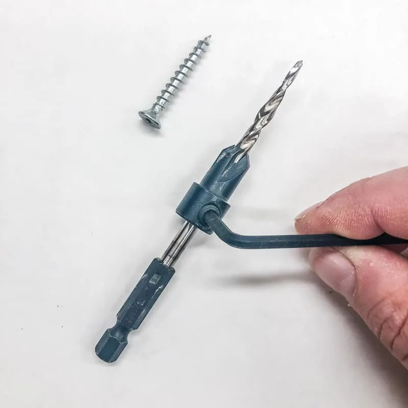 adjusting height of countersink bit to match screw