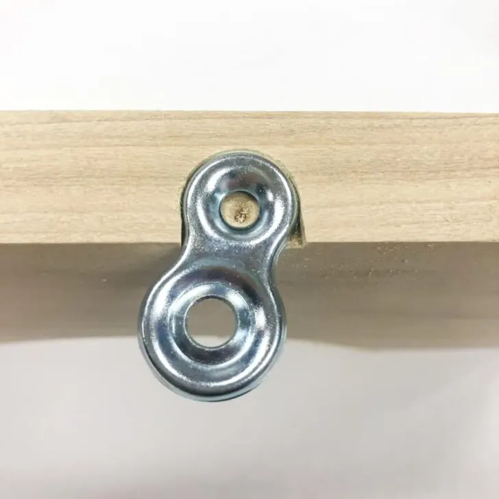 figure 8 table top fastener swiveled at an angle