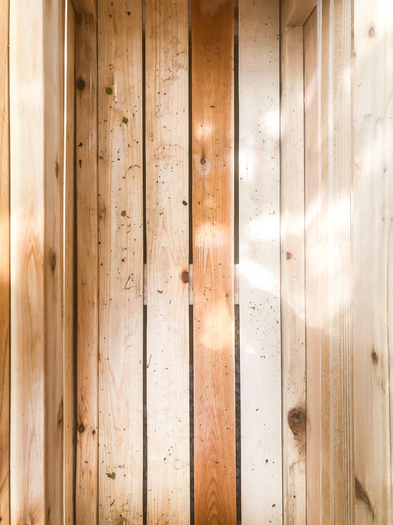 bottom slats of storage box