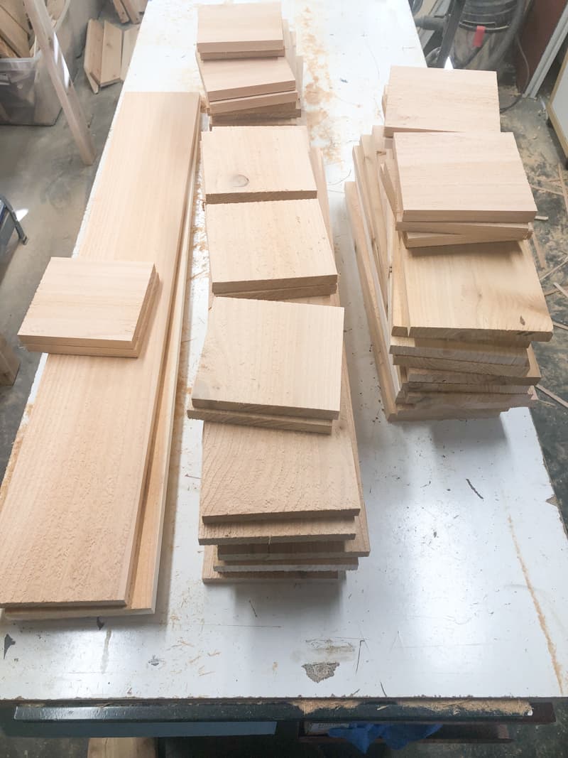 cut pieces for planter boxes