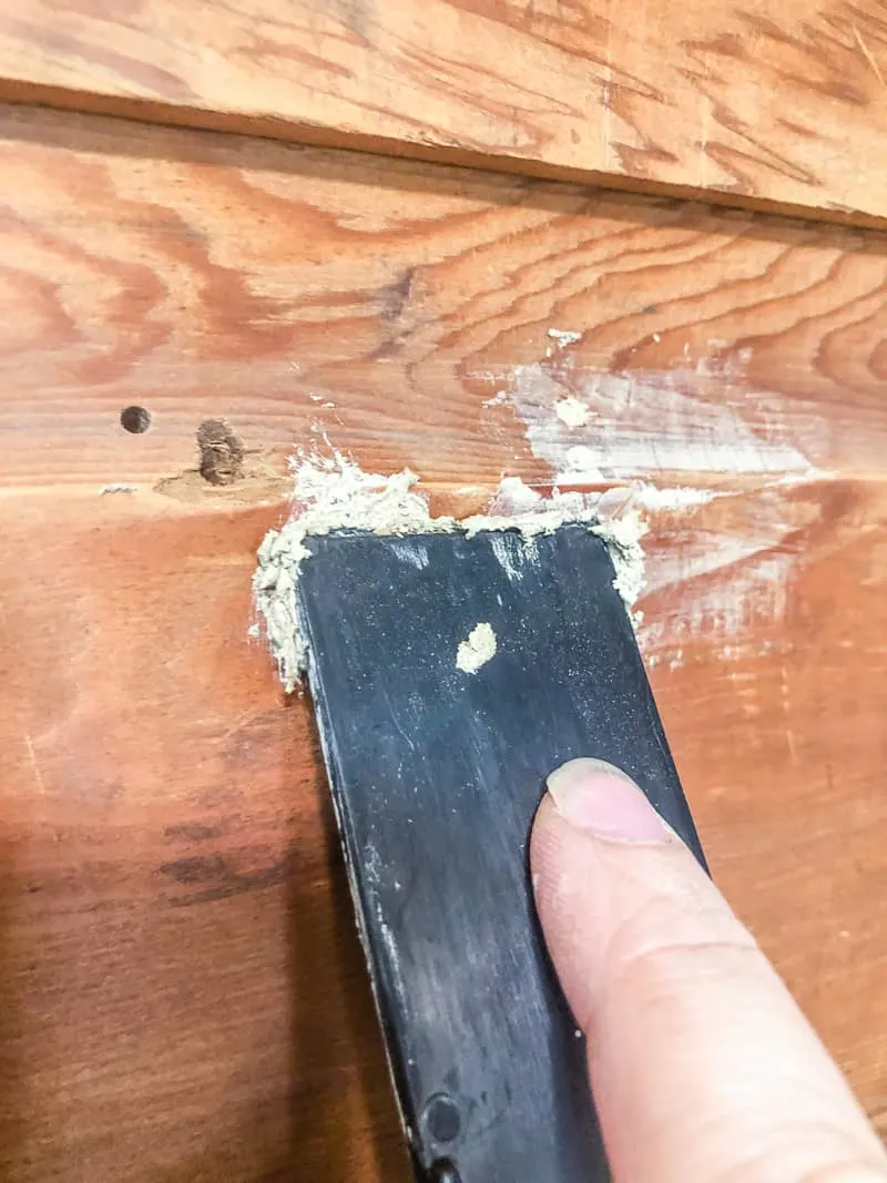 filling nail holes in wood paneling before painting