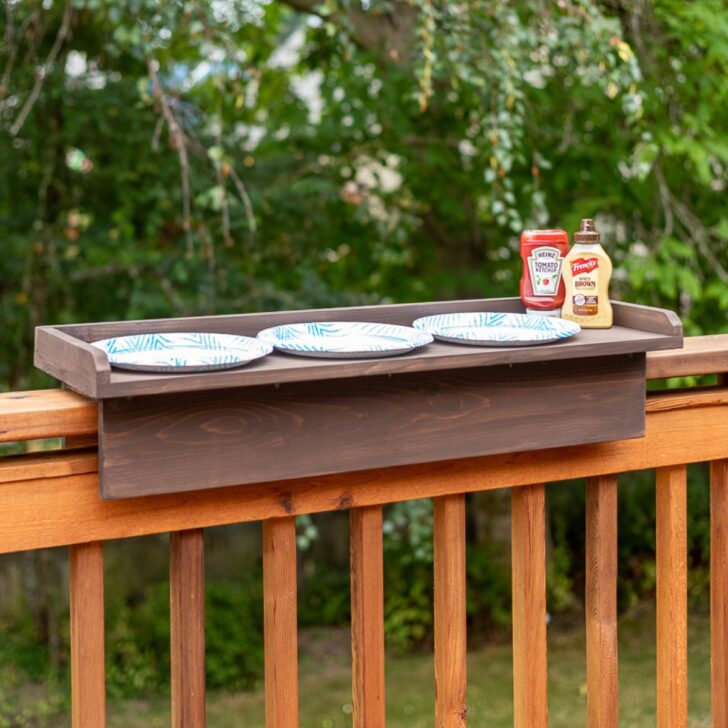 DIY deck railing table