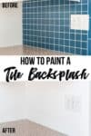 how to paint a tile backsplash before and after