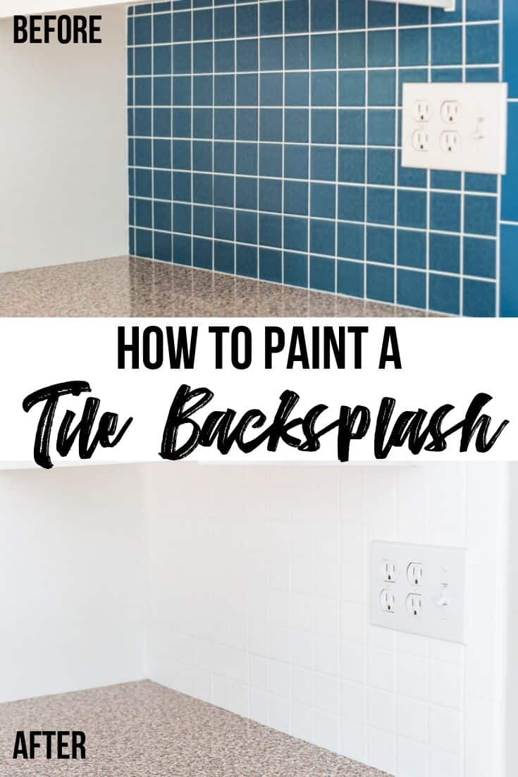 How to Paint a Tile Backsplash with before and after photos