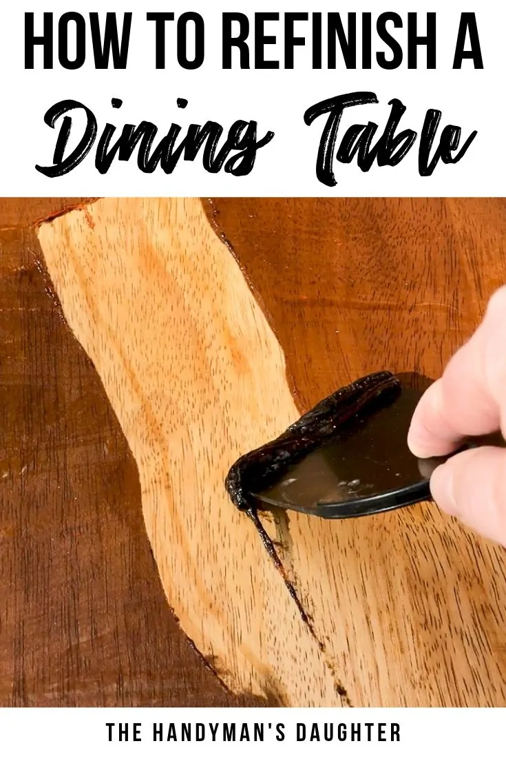 How To Refinish A Table Two Ways The Handyman S Daughter - How To Sand And Restain Kitchen Table