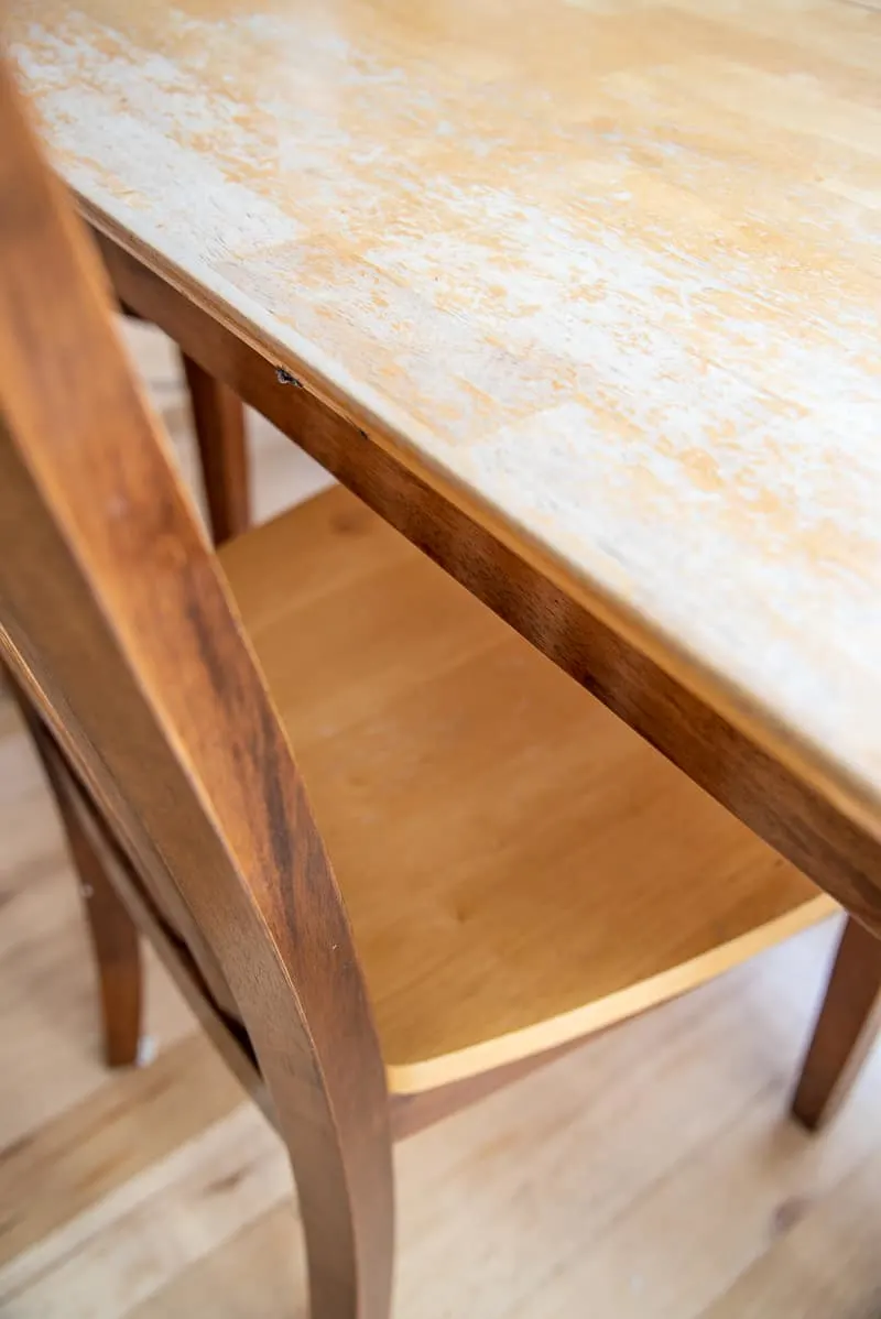 how to refinish a dining table with a damaged top