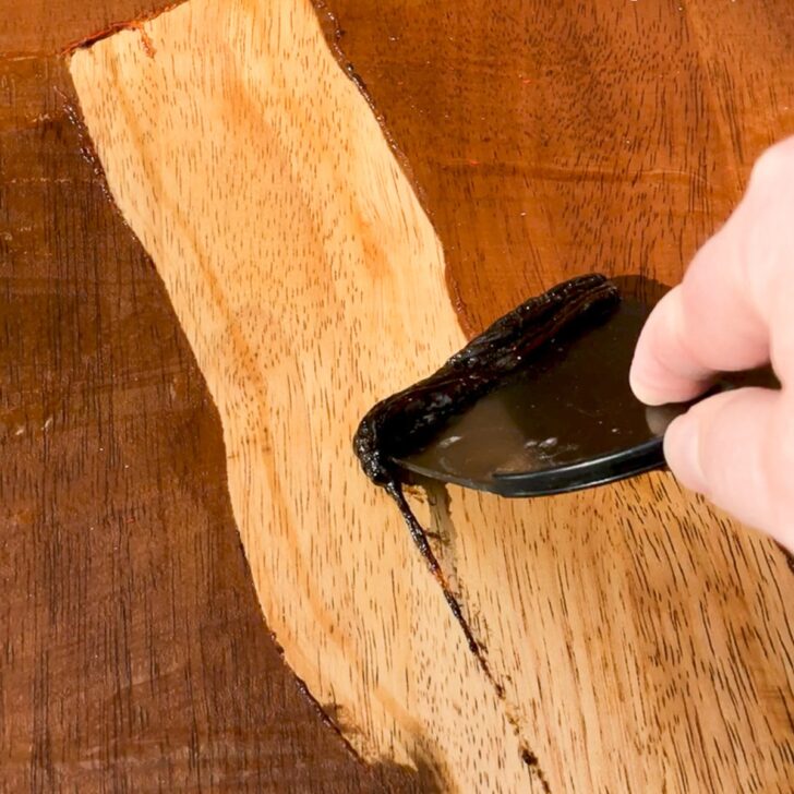 removing wood stain and finish with stripper