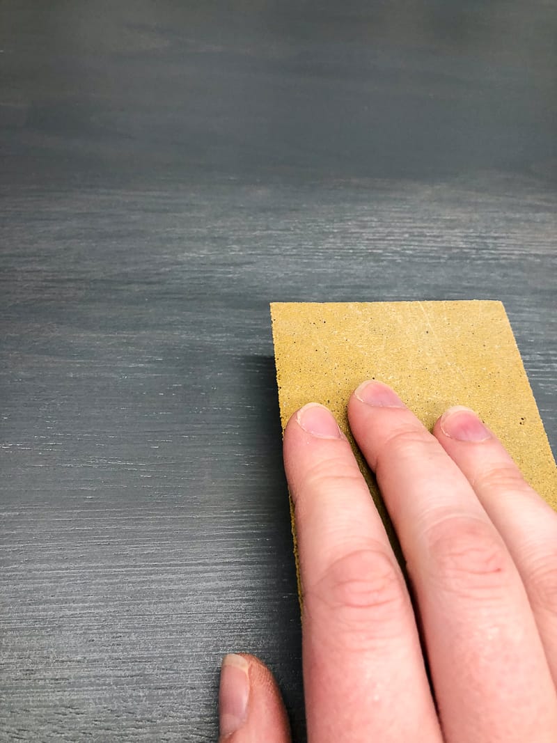 sanding down brush strokes in top coat on refinished table