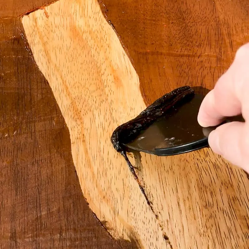 using chemical stripper to refinish a table