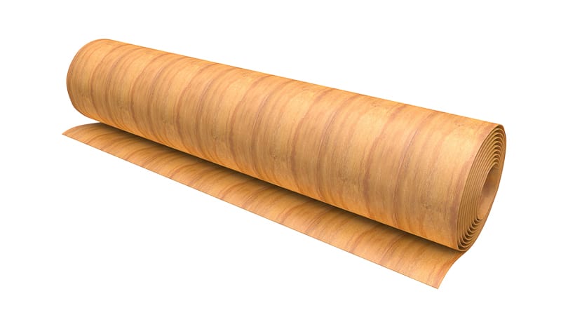 roll of thin wood veneer
