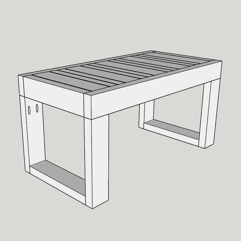 3D model of DIY outdoor coffee table