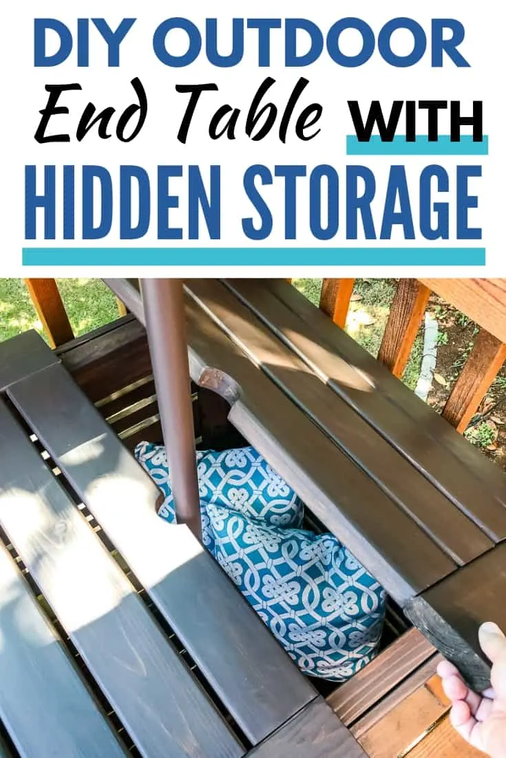 DIY outdoor end table with hidden storage