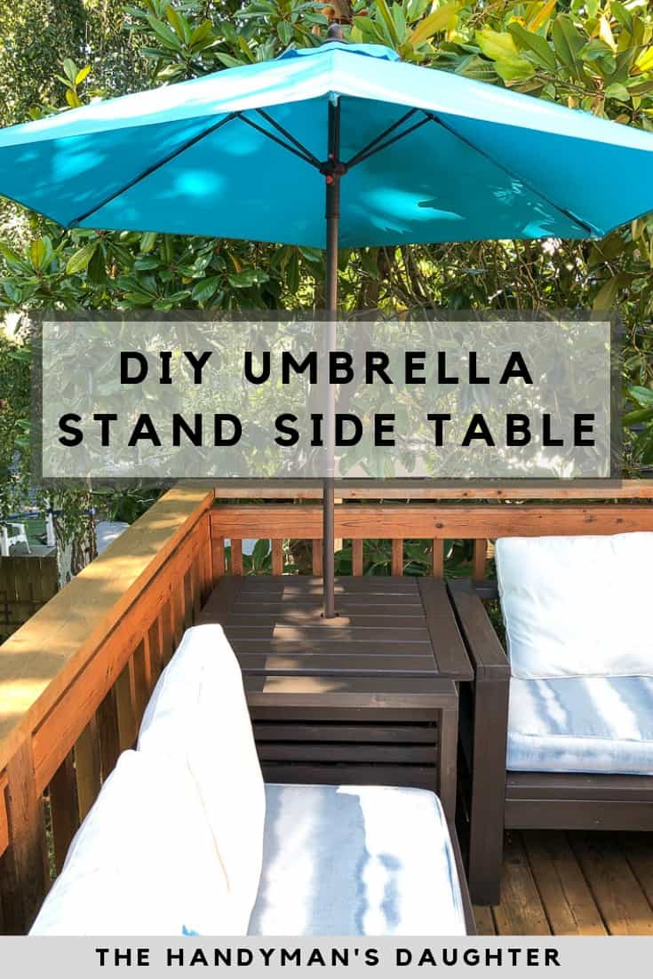 DIY Umbrella Stand Side Table - The Handyman's Daughter