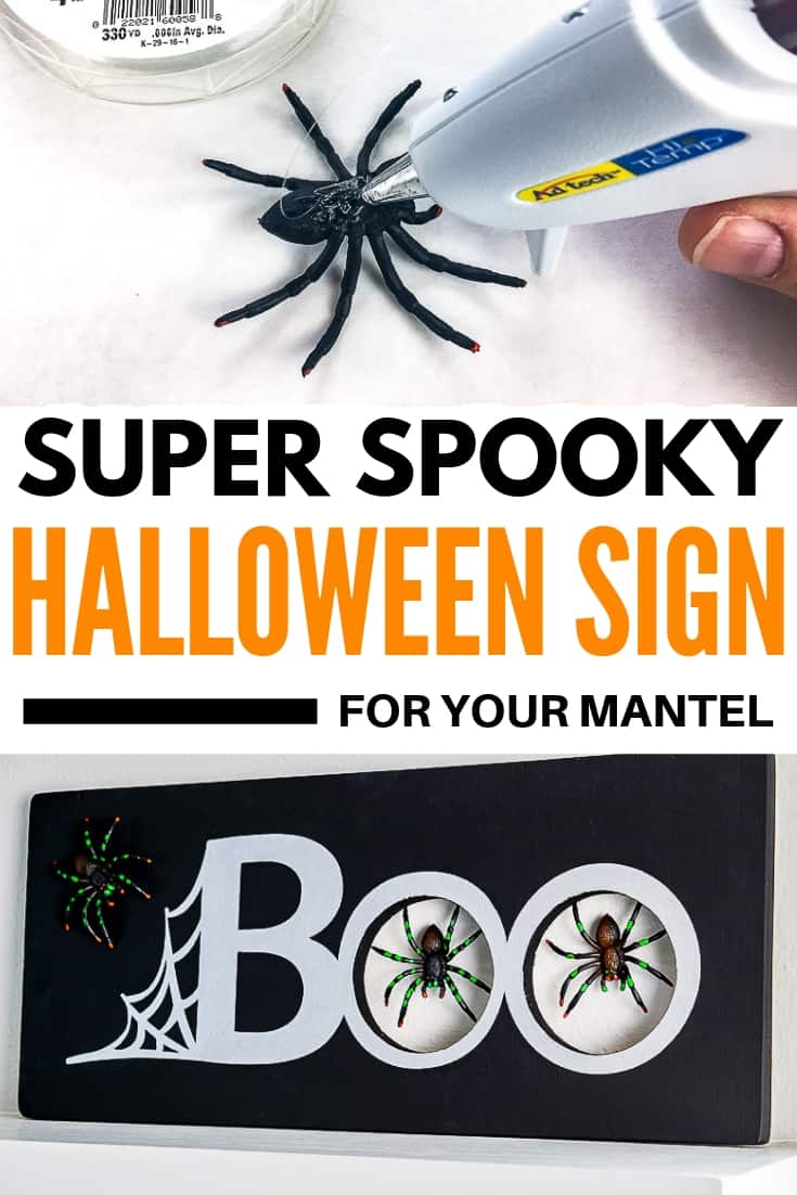 how to make a Halloween spider sign