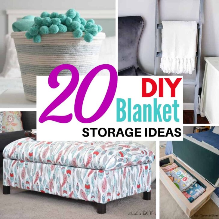 blanket storage ideas collage