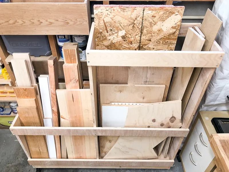 DIY Rolling Lumber Cart with Plans - The Handyman's Daughter