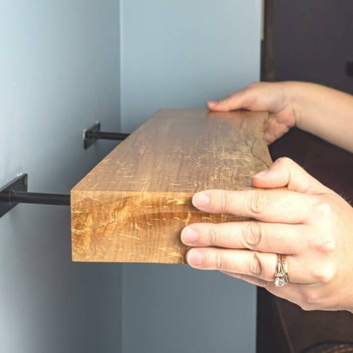 DIY floating shelves with live edge