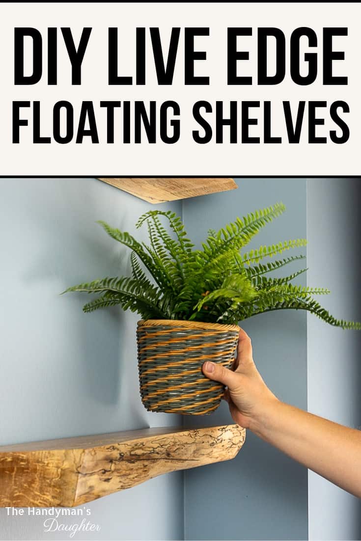 DIY live edge floating shelves