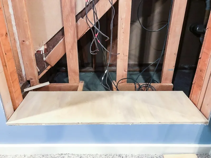 dry fit of plywood shelf