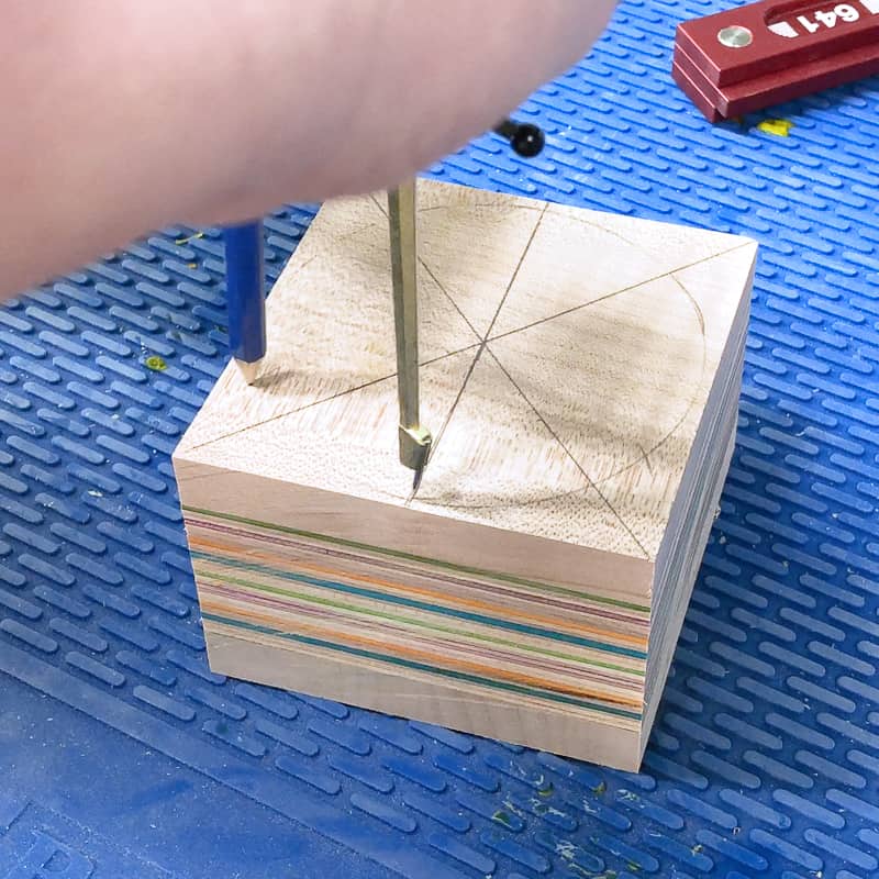 marking the corners of a hexagon with a compass