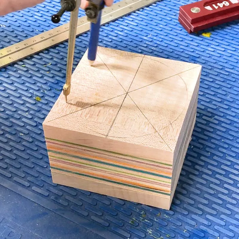marking next corner of hexagon
