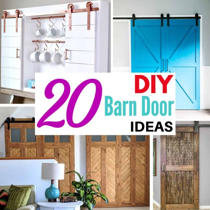 collage of DIY barn door ideas