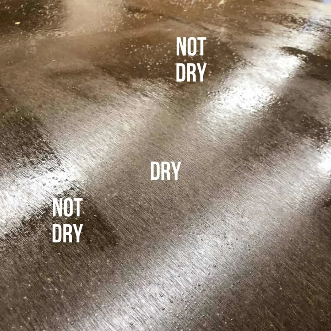 dry vs not dry areas of contact cement on back of laminate sheet