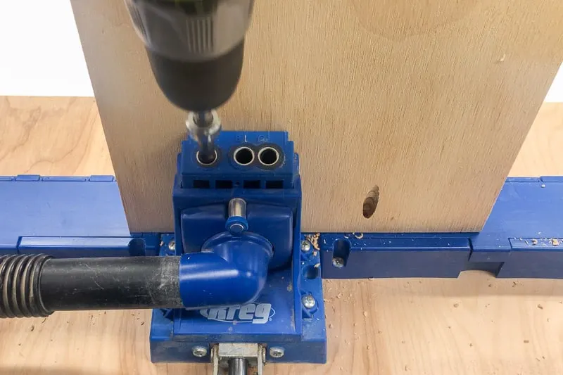 drilling pocket holes in ¾" plywood