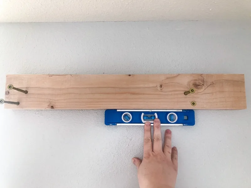 checking level on hangboard mount bracket