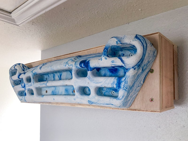 Metolius hangboard mounted to wall