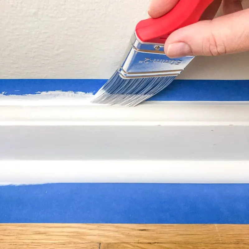 painting the top edge of baseboards