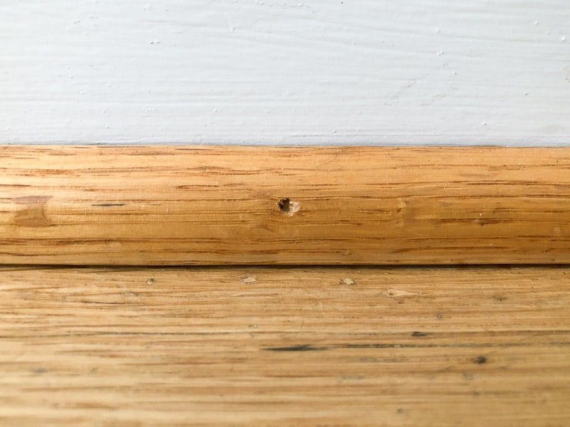 nail hole in quarter round trim