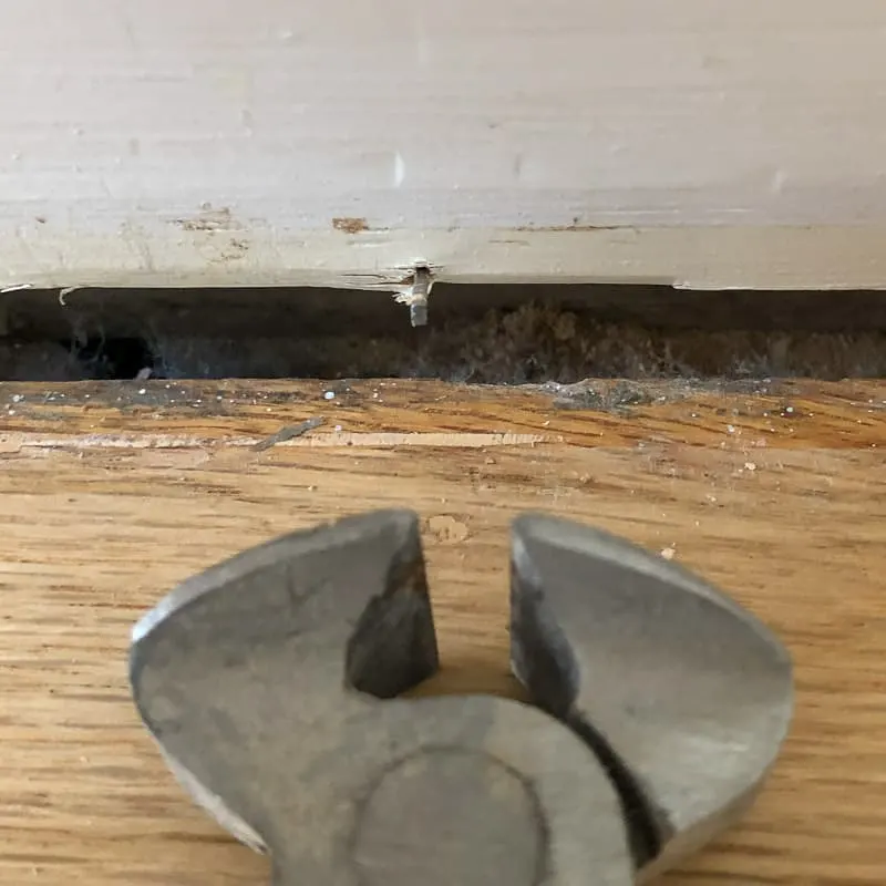 nail in baseboards after removing quarter round trim