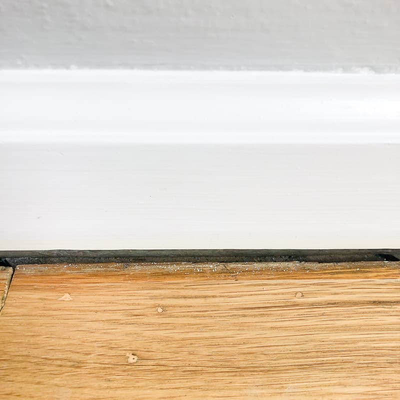 old finish exposed after removing quarter round trim